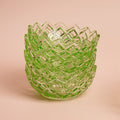 Green Diamond Pattern Glass Bowl Small